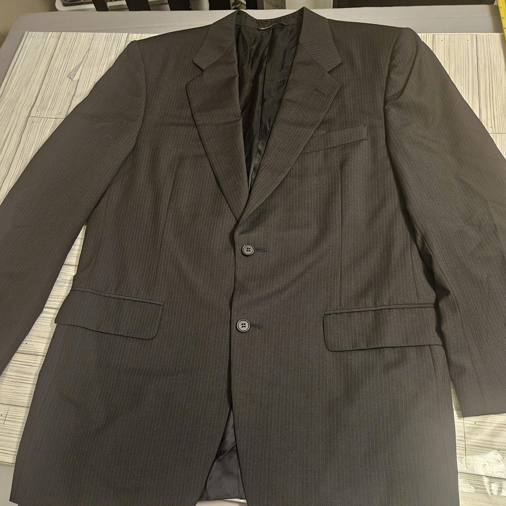 Canali Blazer Mens 50 Regular Gray Pinstripe Wool Made Italy Sport Coat Jacket